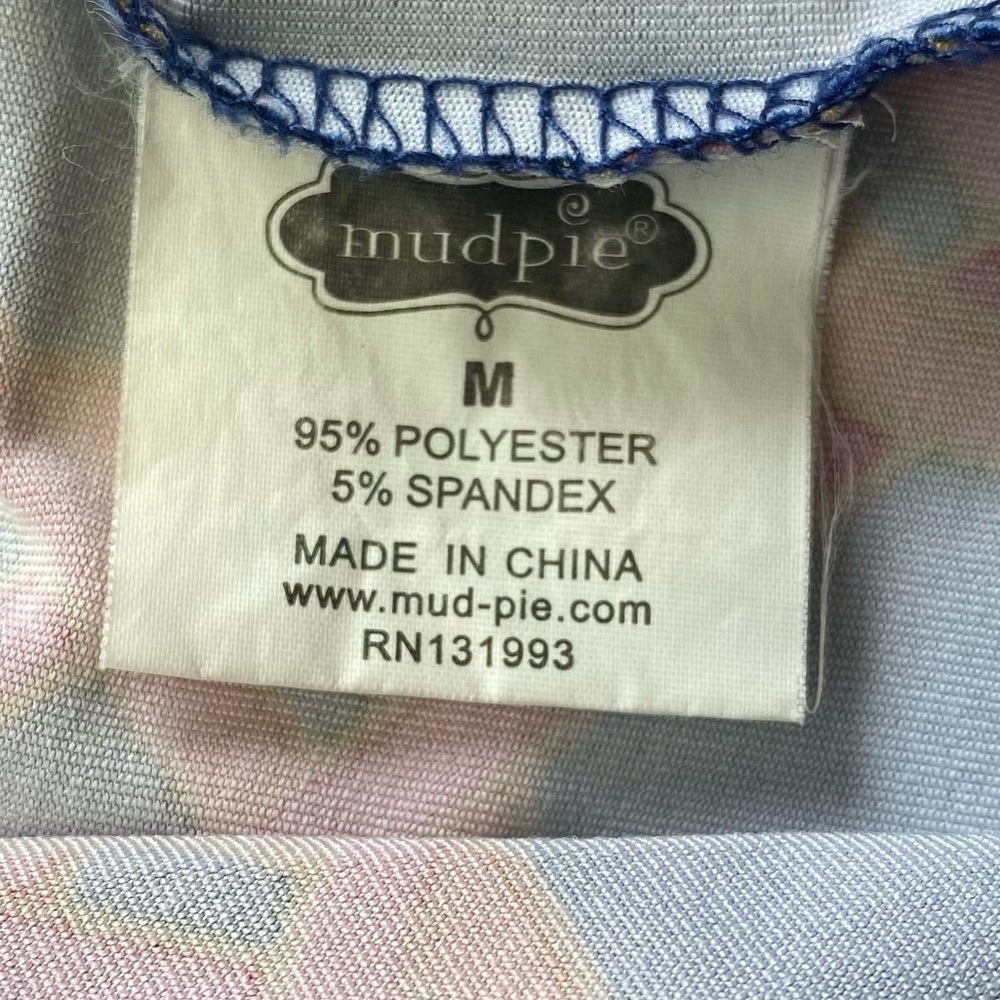 MUD Pie Women’s Navy Red Orange Lattice Print Shirt-Dress Scoop Neck, EUC Size M - Picture 13 of 14